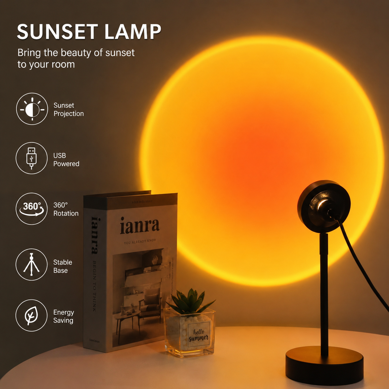 Sunset lamp by Gatlix with 16 colour in 1, with remote (PREMIUM QUALITY)